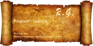 Regner Gyula névjegykártya